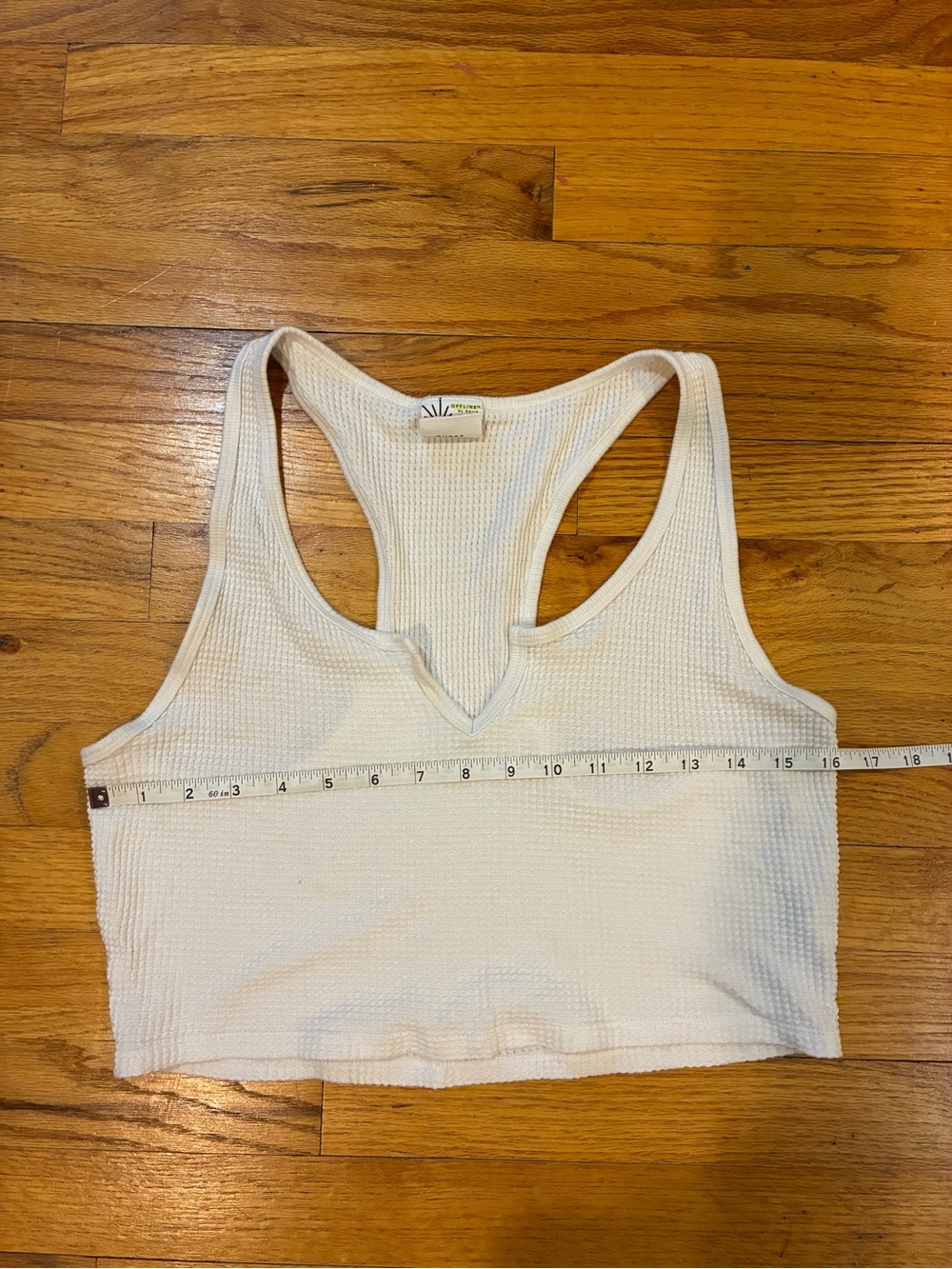 Offline by Aerie White Waffle Knit Racerback Crop Top